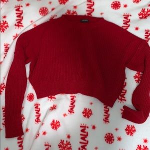 Red cropped sweater